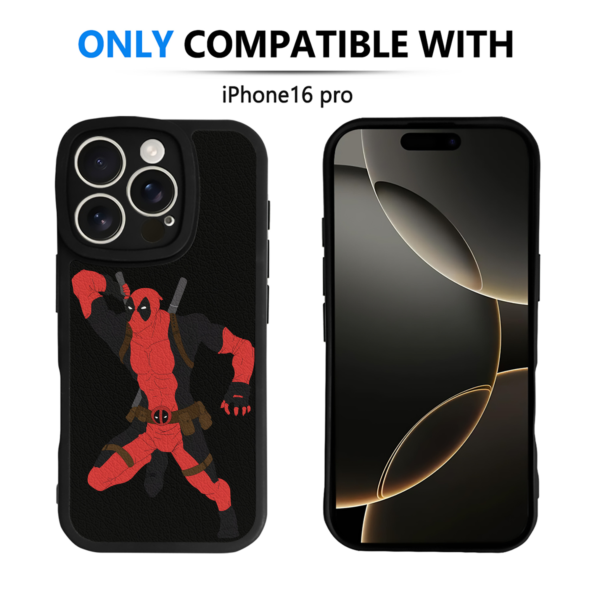 （画像用） Deadpool デッドプール 【iPhone 16シリーズ対応】シリコンスマホケース（レザー調） 材質：シリコン